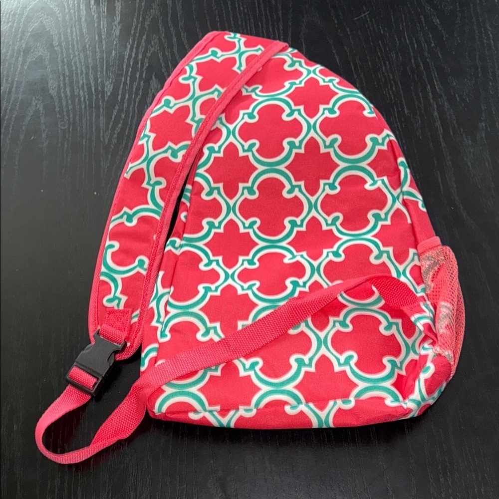 Pink and White Patterned Backpack - Picture 5 of 5